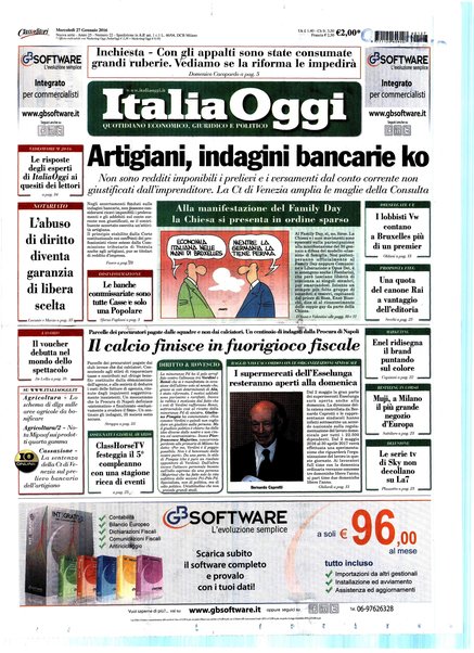 Italia oggi : quotidiano di economia finanza e politica